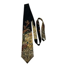 Vtg 80s Field &amp; Stream Silk Neck Tie – Pheasant Hunting Scene – USA - $24.00