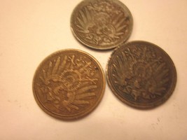 COINS GERMAN 1911 - 1912  ANTIQUES 1 PFENNING DEUTSCHES REICH SET OF 3  #982C - £9.40 GBP
