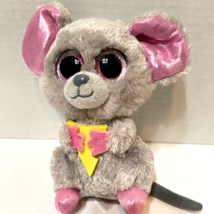 Ty Beanie Boos Plush Stuffed Squeaker Mouse Glitter Eyes Cheese No Tag 6&quot; - £6.00 GBP