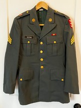 US Army Dress Green Jacket Size 37R Vietnam Era 130th Engineer Brigade - £53.28 GBP