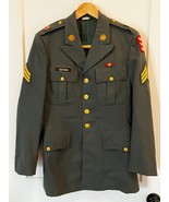 US Army Dress Green Jacket Size 37R Vietnam Era 130th Engineer Brigade - £53.34 GBP