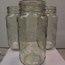 Atlas Mason Jar 20 Oz Clear Glass Canning No Lids Set Of 3 - £9.38 GBP