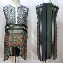 New Clover Canyon Anthropologie Long Mixed Prints Chiffon Top Sleeveless... - $27.99