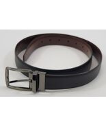 LL) Perry Ellis Portfolio Genuine Leather Reversible Brown Black Dress B... - $11.87