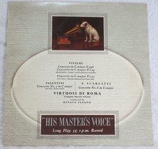 Vivaldi Valentini Scarlatti - Concertos- Virtuosi di Roma - Fasano -HMV ALP 1344 - £23.31 GBP