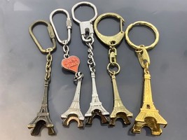 5 Vintage Keyring Paris France Keychain Tour Effeil Tower 5 Anciens Porte-Clés - £14.32 GBP