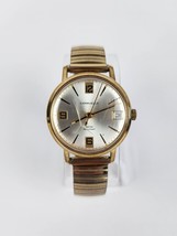 Vintage Caravelle N2 Mechanical Men&#39;s Watch Gold Filled Running Big Numbers - £77.76 GBP