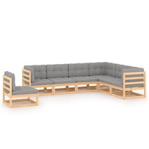  Garden Lounge Set Pinewood Solid Pinewood Large Modular - $18,434.09 MXN