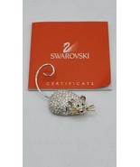 Swarovski Crystal Mouse Brooch Pin Squeek! with pink enameled nose - £27.59 GBP