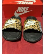 Nike Kawa Slide SE 2 Leopard Print Sandals Youth Size 7Y Black Gold DA26... - $34.23 CAD