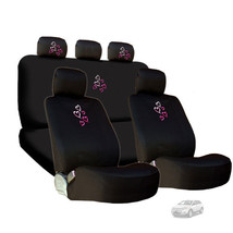 For Ford New Embroidery Pink Red Hearts Car Seat Headrest Covers Gift Set - £34.62 GBP