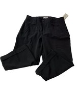 Christopher &amp; Banks Dress Pants Women&#39;s Sz 14 Black Wide Leg Cuffed Crop... - €17,24 EUR