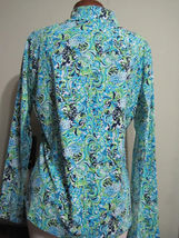 NWT IBKUL MARISSA TURQUOISE NAVY Long Sleeve Mock Golf Shirt S M L XL XXL image 2