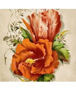 C1890s Victorian Greeting Trade Card Merry Christmas Flowers Ephemera E83A - $19.99