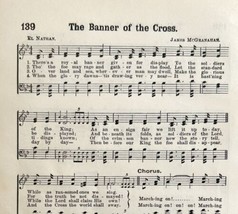 1893 Sheet Music The Banner of the Cross Religious Victorian Hymns 7.75 ... - $13.99