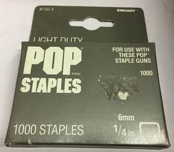 10X POP 1/4&#39;&#39; (6mm) Staples 1000 pack #100-4 (10 Packs) - £8.83 GBP