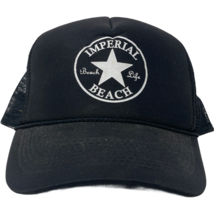VTG Imperial Beach Cafe Black Mesh Trucker Snapback Hat San Diego Star - £27.58 GBP