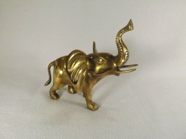 Vintage Solid Brass Elephant Trunk Up Tusk Ears Spread Quality Casting 2 Pounds - £14.61 GBP