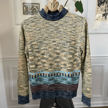 Vintage 70s Sigallo Abstract Tree Mock Neck Sweater M - $61.20