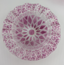 Sydenstricker Embassy Fused Glass Ruffled Lace Pattern Cranberry Bowls Set 6-5/8 image 4