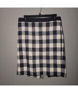 Womens J.CREW Blue &amp; White Plaid Lined THE PENCIL Skirt Size 6 - £19.37 GBP