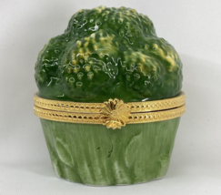 Vintage Takahashi Broccoli Hinged Porcelain Trinket Jewelry Box Made in Japan - £44.92 GBP