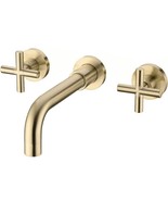 Bathroom Faucet, 2-Handle Wall Mounted Brass Vessel &amp; Rough in Valve- Gold - $1,260.10 MXN