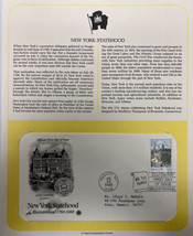 American Mail Cover FDC &amp; Info Sheet New York Statehood 1988 - £17.96 GBP