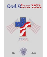 American Flag Cross Pin – Patriotic USA Christian Lapel Badge | God Bles... - $83.28 MXN