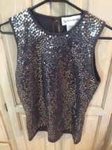 EVAN-PICONE WOMENS PULLOVER SLEEVELESS BLACK / SEQUINS TOP - SIZE SM / P  - $34.19