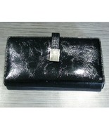 Women's Faux Patent Leather Folding Long WALLET Hold  17 Cards Button Closure - $14.99
