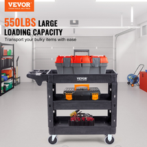 VEVOR Utility Service Cart, 3 Shelf 550LBS Heavy Duty Plastic Rolling Ut... - £91.49 GBP