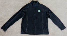 Starbucks Elevate Employee Staff Black Fleece Jacket Full Zip Men&#39;s Size... - $39.59