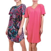 N Natori 2 Pack Sleepshirt Black Floral &amp; PinkSolid  Women&#39;s Sz S-XL NWT - $368.85 MXN+