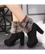 Handmade Women’s Round Toe Boots, Eco-Friendly Suede Leather, Ultra High... - £47.09 GBP