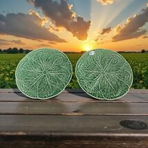 NWT Set of 2 San Raphael By Bordallo Pinheiro Ceramic Cabbage 10” Dinner... - $67.32