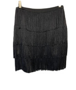 Lauren Ralph Lauren Womens Addie Black Fringe Skirt Size 4 Petite Retail... - $61.09 CAD