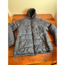 Spyder Mens Hooded Puffer Jacket Navy Blue Quilted Insulated Full Zip SP... - $50.49