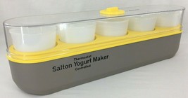 Vintage Salton Yogurt Maker Thermostat Controlled 5 Milk Glass Cups Model GM-5 - £18.37 GBP