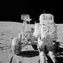 Astronaut John Young reaching for tools in Lunar Rover Apollo 16 Photo Print - £6.96 GBP+