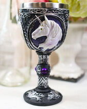 Ebros Large Unicorn Wine Of Purity Goblet Chalice Cup Figurine 8oz Fanta... - $26.99