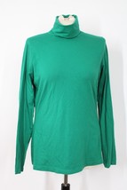 Lands End M 10-12 Green Long Sleeve Turtleneck Layering Tee Top 381876 - £17.92 GBP