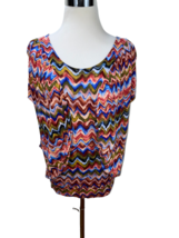 New The Podells Ruched Striped Oversized Print Knit Top Tee T-Shirt Tunic Stretc - £20.73 GBP