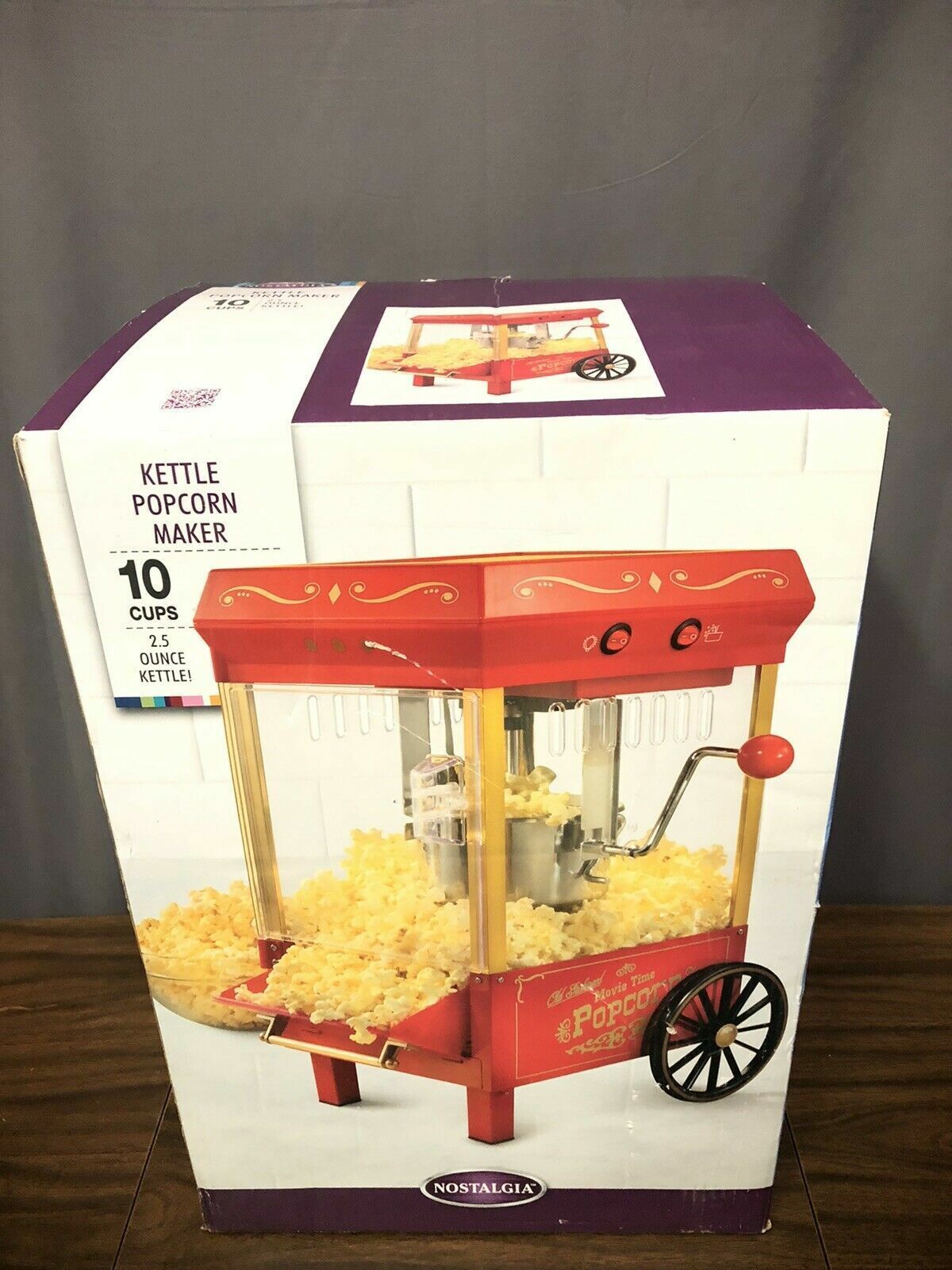 Nostalgia Bollitore Popcorn Maker 10 Coppa 2.5 Once da Tavolo Teatro Stile Mod - £89.53 GBP