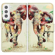 Galaxy S21 Fe 5G Case, Elephant Pattern Leather Flip Phone Case Wallet C... - £22.01 GBP