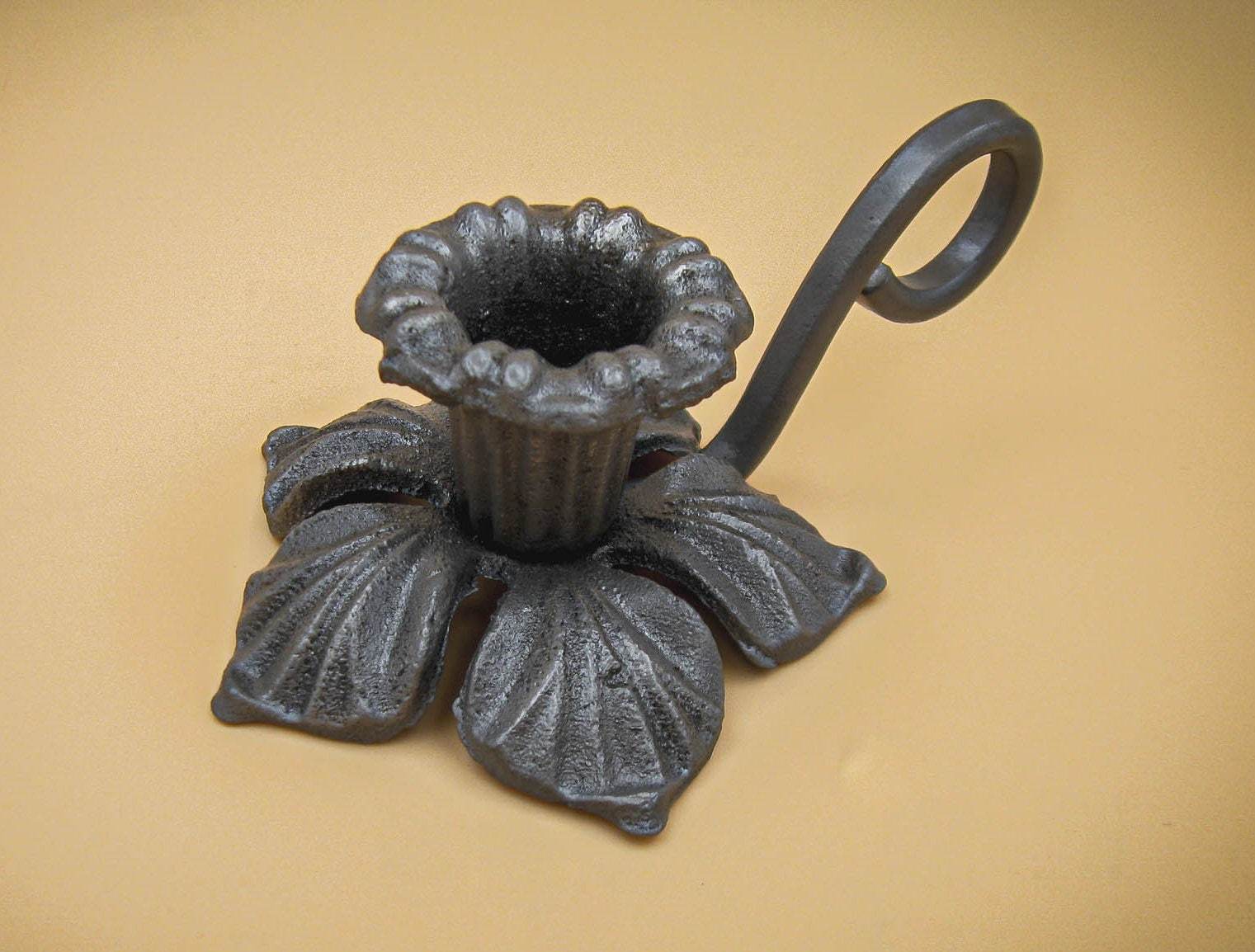 Rustic Floral Metal Candle Holders - Unique Handcrafted Design. Artisan ... - $24.00