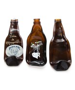 Vintage Barware Set of 3 Melted Beer Bottles Soap Dish Holder Ashtray Po... - £10.34 GBP