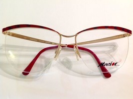 Large Semi Rimless Marchon Ginger Red Marble Original 80s Style Lady Eye... - £61.17 GBP