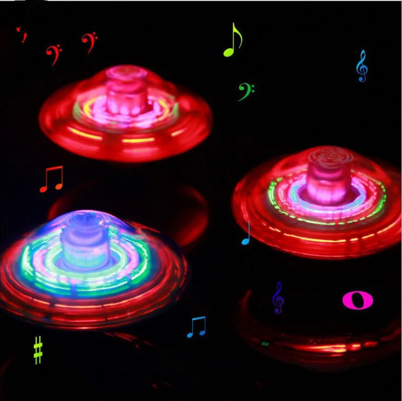 Oscope laser color flash led light toy music gyro peg top spinner spinning classic toys thumb200