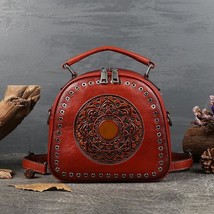 Retro Totem Women Real Leather Handbags For Ladies Hand Bag New Woman Lu... - $141.84